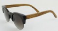 Gafas de sol de bambú color évano y envejecido, retro aviador con borde revolvente