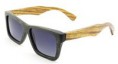 Gafas de sol de madera en évano y natural cebra.